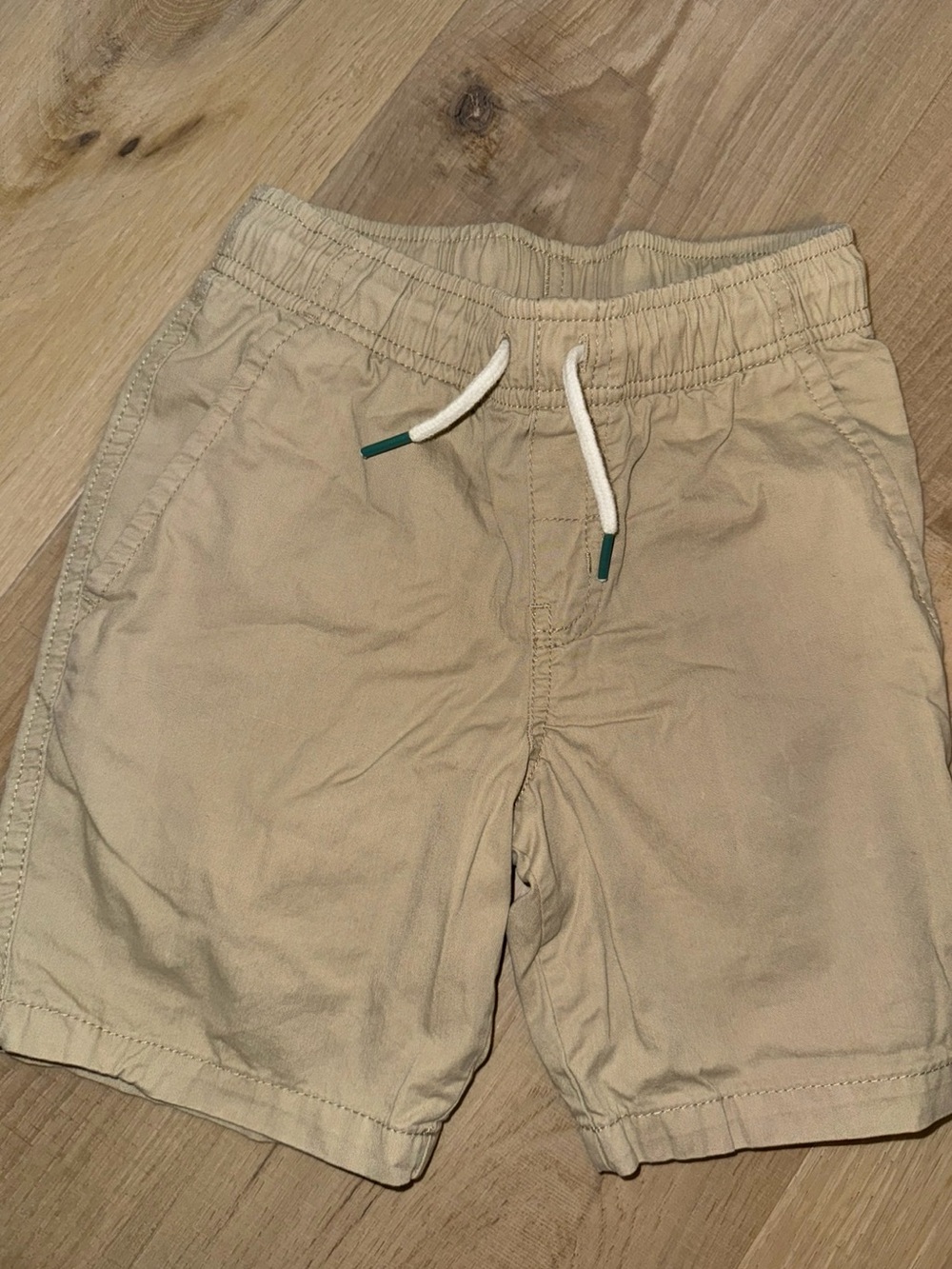 Kid’s Beige Drawstring Cotton Shorts